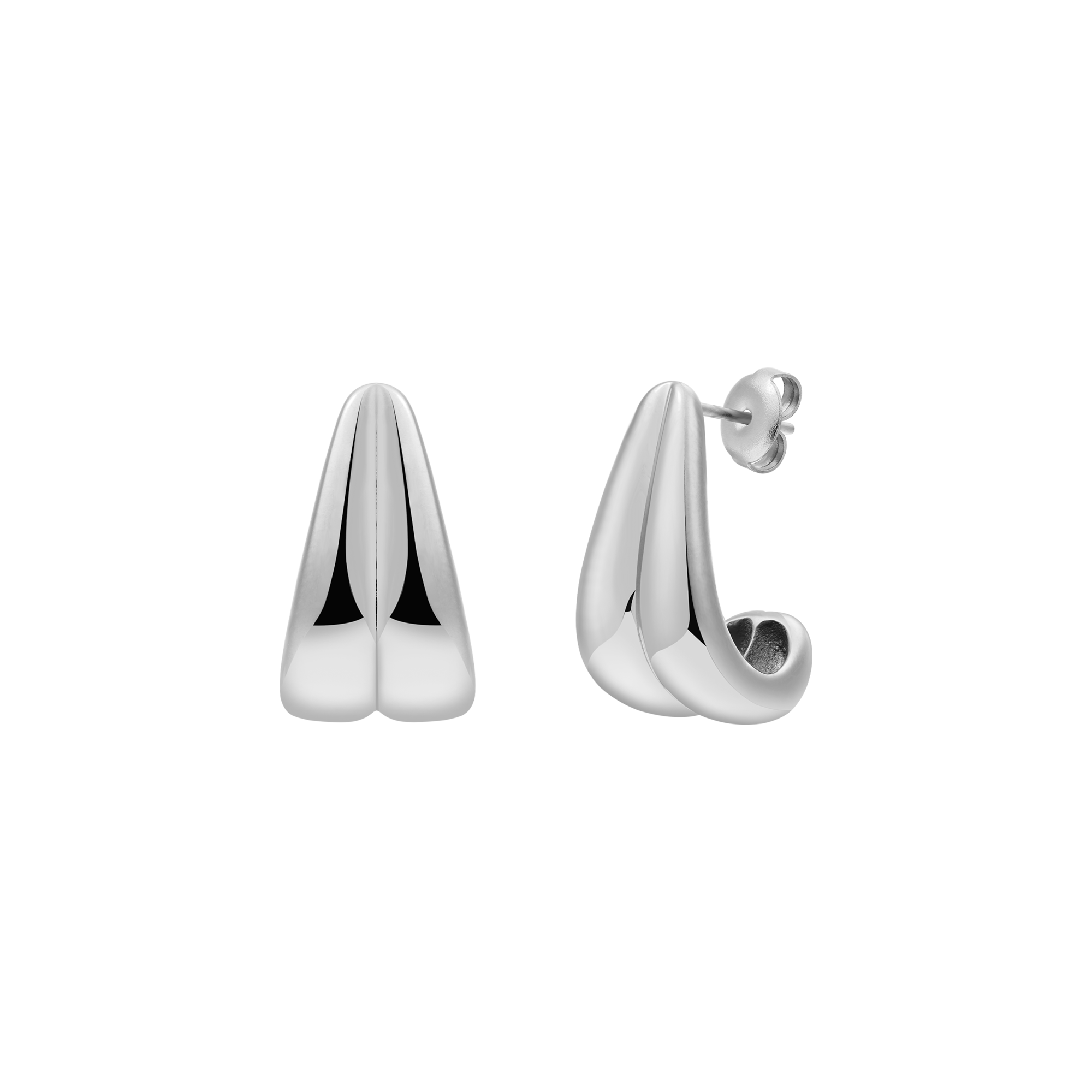 xenox-duo-drop-ohrringe-edelstahl-silberfarben-beschichtet-tropfen image 1