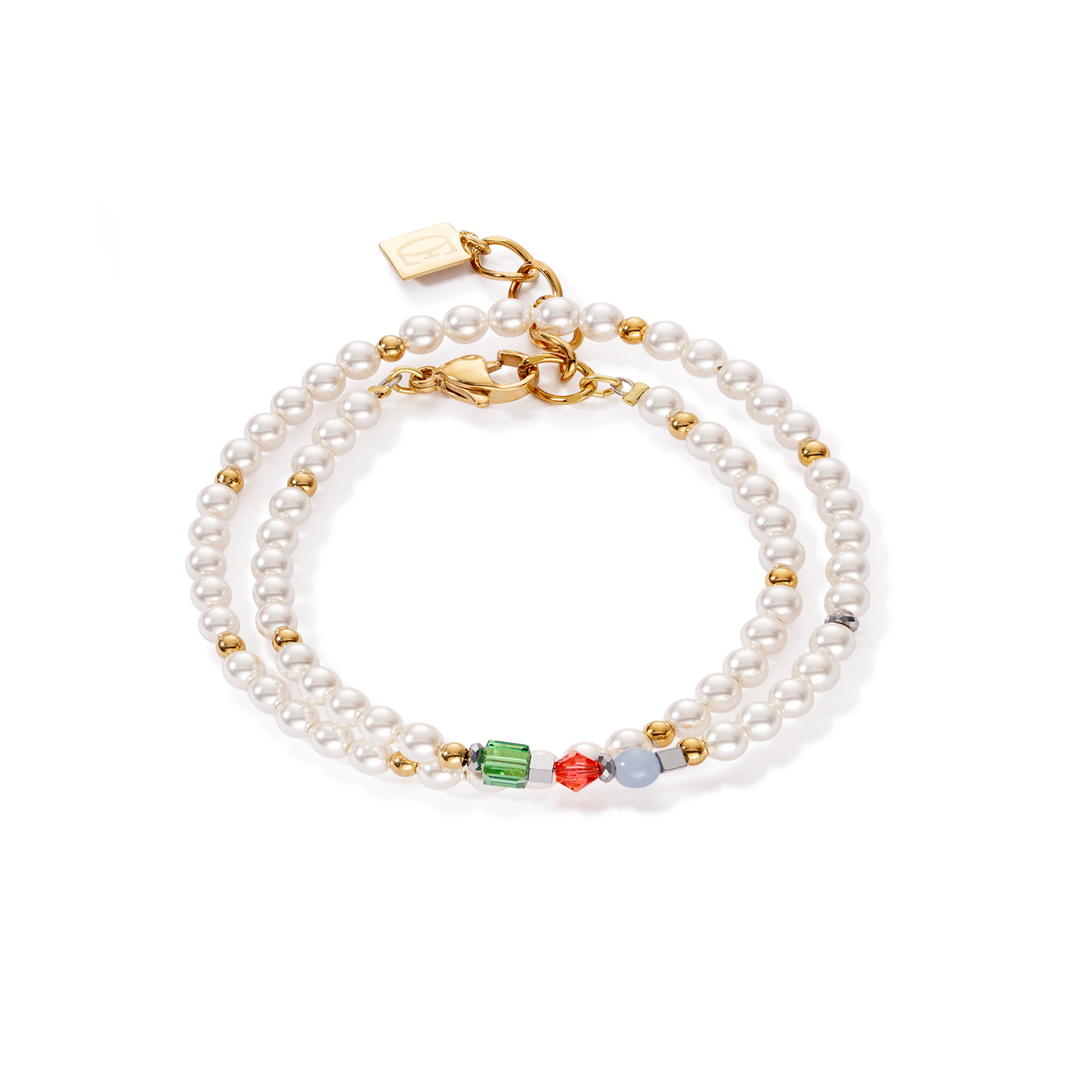 coeur-de-lion-princess-pearls-armband-wrap-around-gold-multicolor image 1