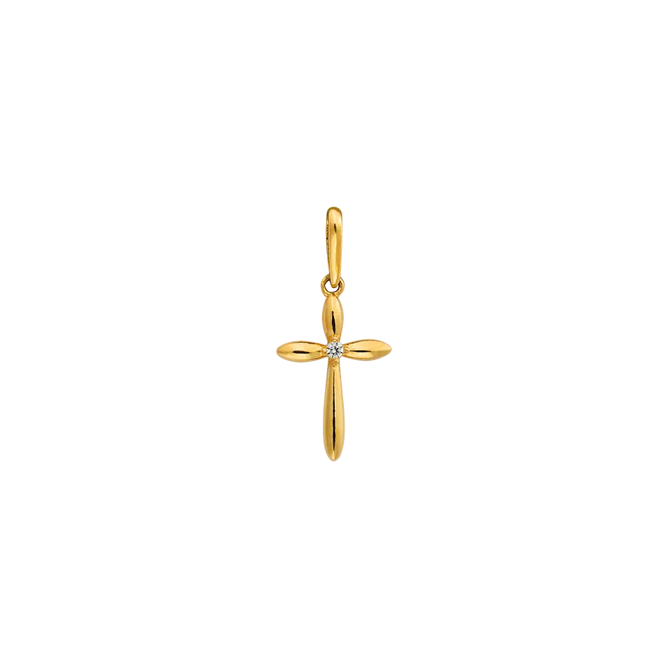 xenox-xg14k0247g-fine-kreuz-anh-nger-585-gelbgold-mit-zirkonia image 1