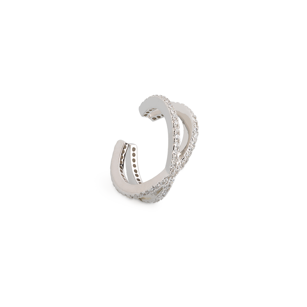 xenox-ear-cuff-925-sterlingsilber-rhodiniert-mit-zirkonia-xs4214 image 1