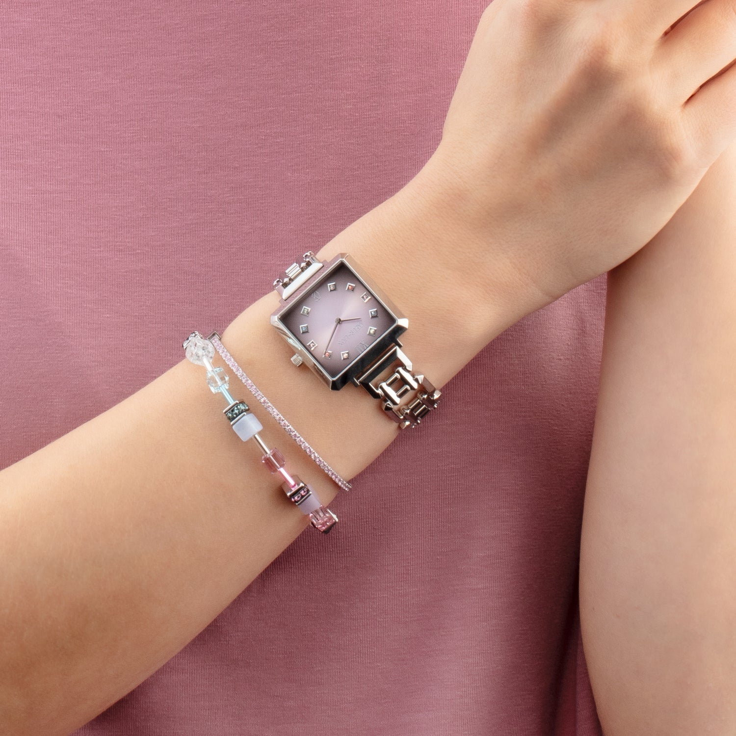 coeur-de-lion-uhr-iconic-cube-orchid-ice-statement-silber image 3