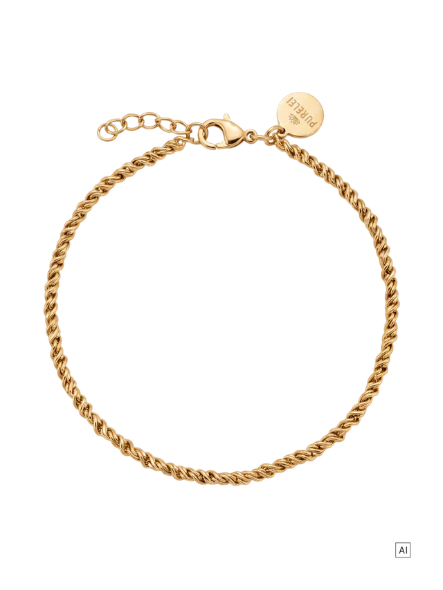 purelei-cord-armband-unisex-armband-mit-gedrehter-kettenstruktur-aus-edelstahl image 1