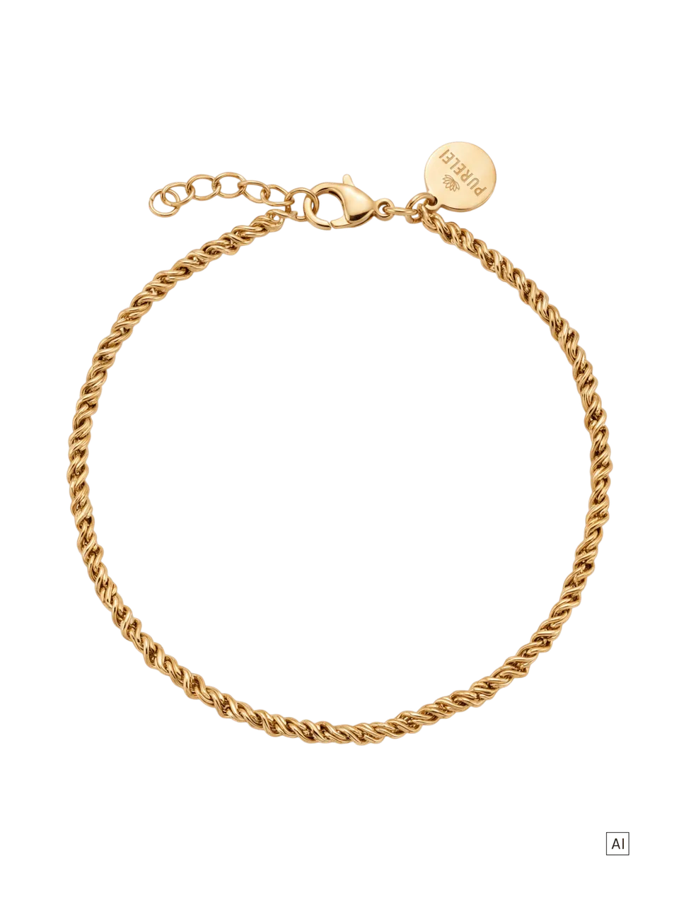 purelei-cord-armband-unisex-armband-mit-gedrehter-kettenstruktur-aus-edelstahl image 1