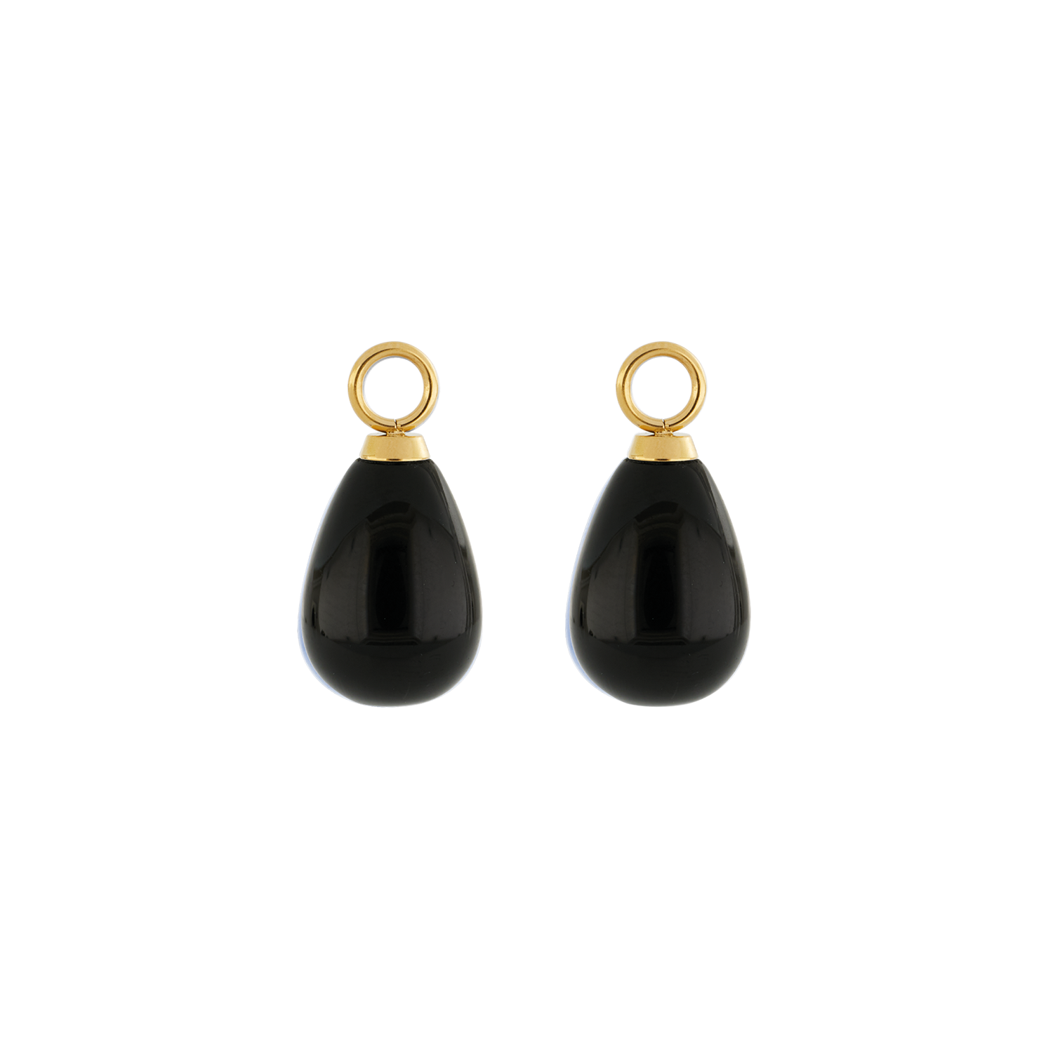 coeur-de-lion-ear-me-up-charm-tropfen-gold-schwarz-onyx-paar image 1