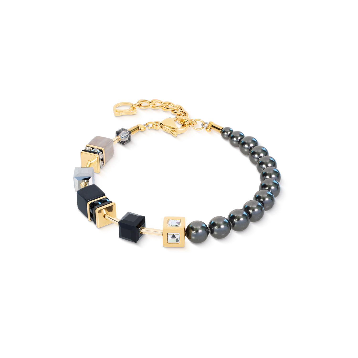 coeur-de-lion-geocube-precious-fusion-pearls-armband-anthracite-glow-grau image 1