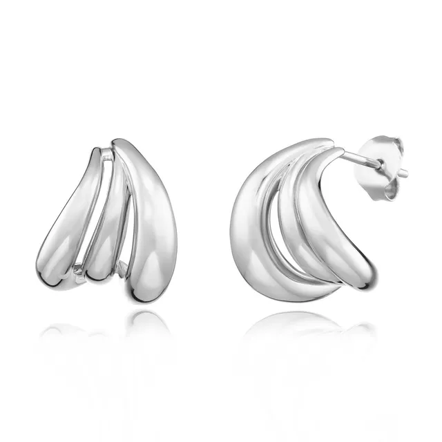 julie-julsen-ohrstecker-bended-lines-silber-925-rhodiniert image 1