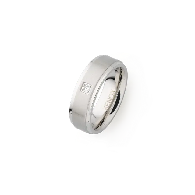 xenox-partnerring-edelstahl-mit-zirkonia-stein-x2226-48 image 1