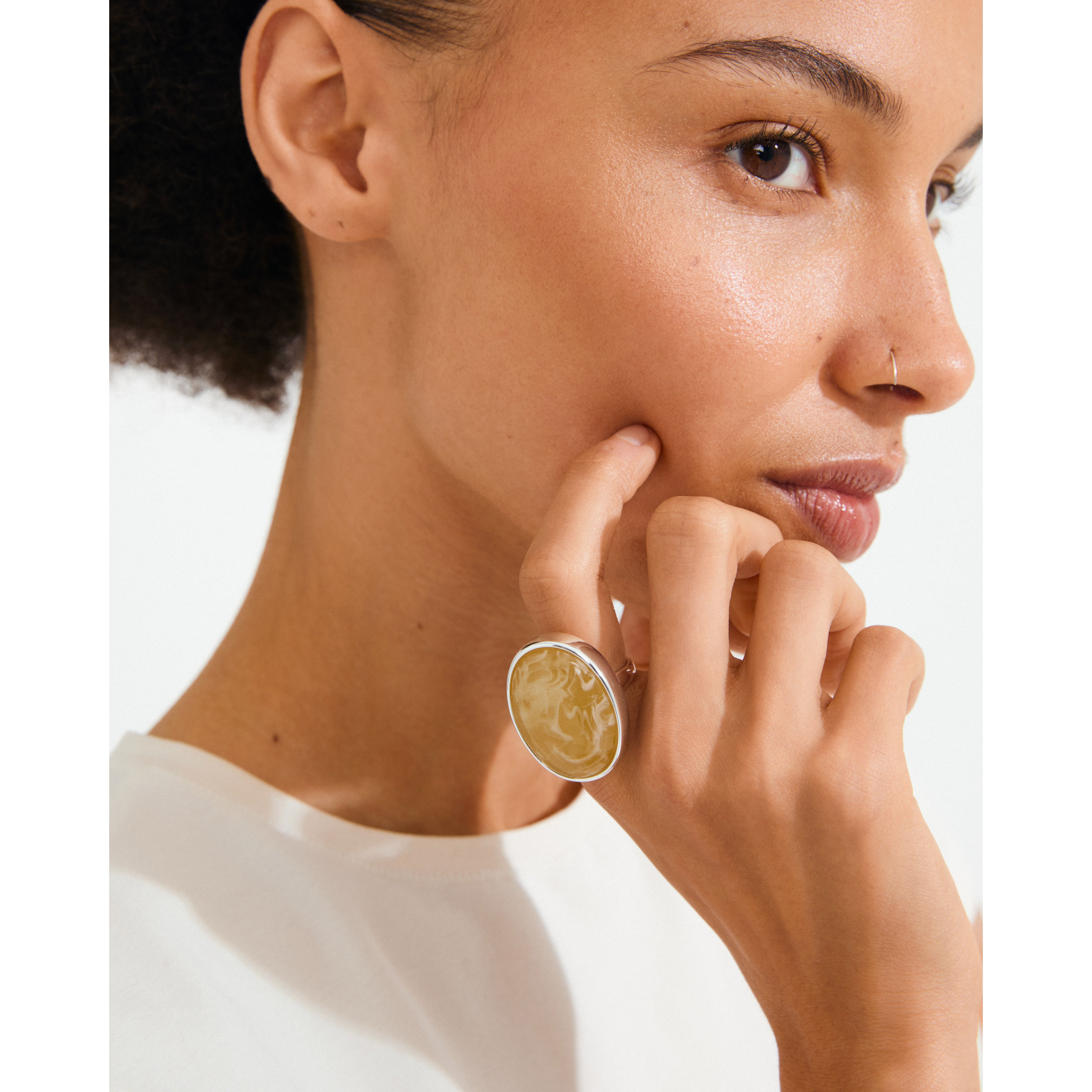 pilgrim-still-statement-ring-versilbert-mit-gelb image 3