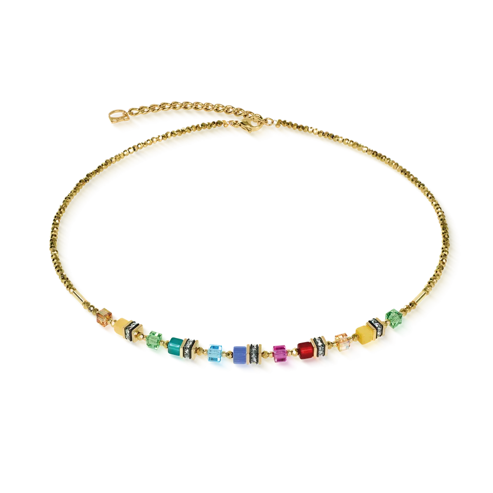 coeur-de-lion-geocube-mini-cubes-halskette-multicolor-rainbow-gold image 1