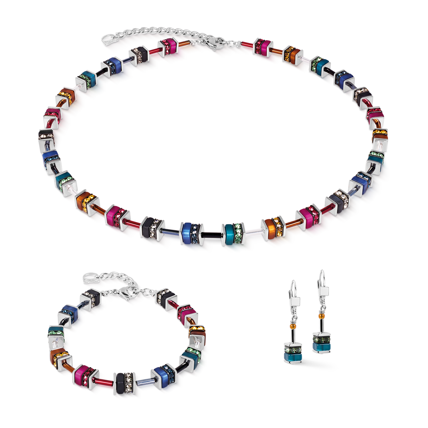 coeur-de-lion-geocube-halskette-classic-polaris-strass-multicolor-winter image 3