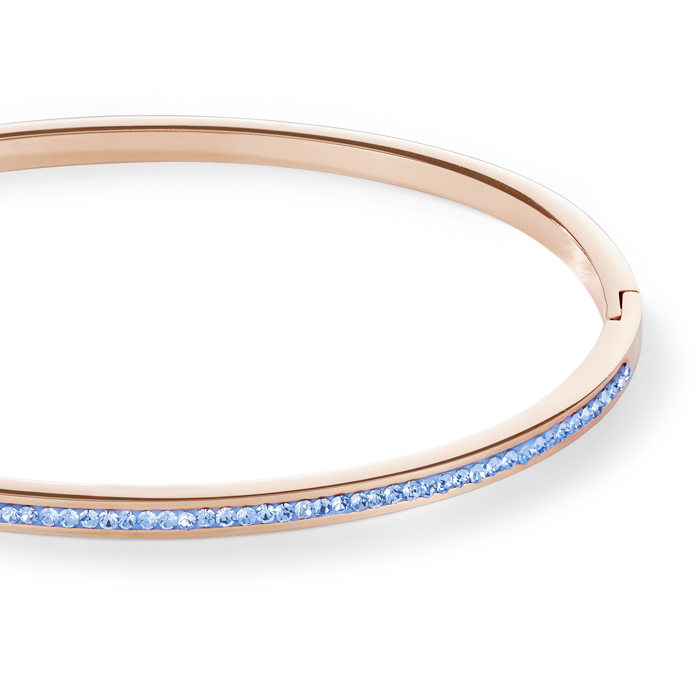 coeur-de-lion-armreif-schmal-edelstahl-rosegold-kristalle-pav-hellblau-17-cm image 2