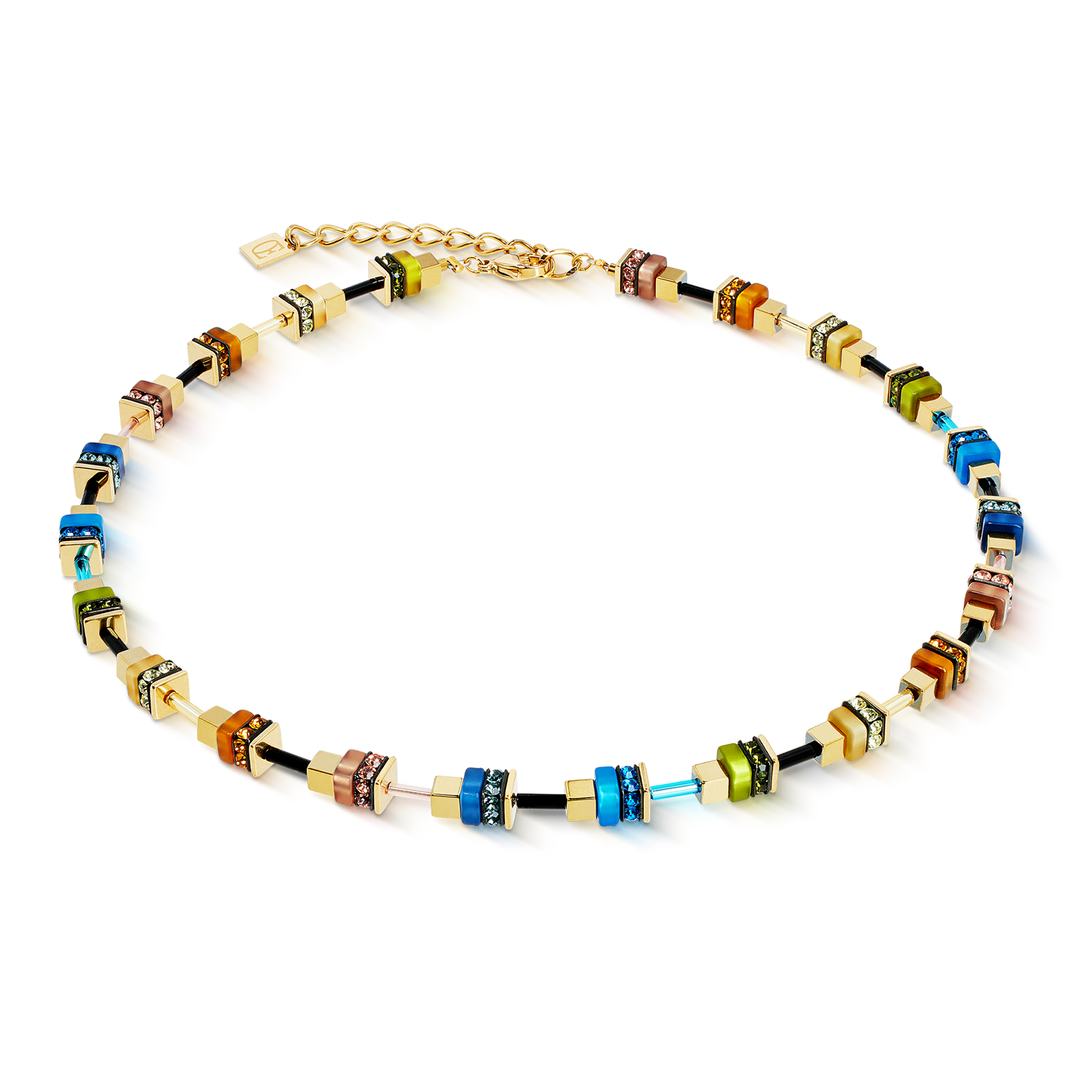 coeur-de-lion-geocube-halskette-autumn-glow-cube-multicolor-gold image 1