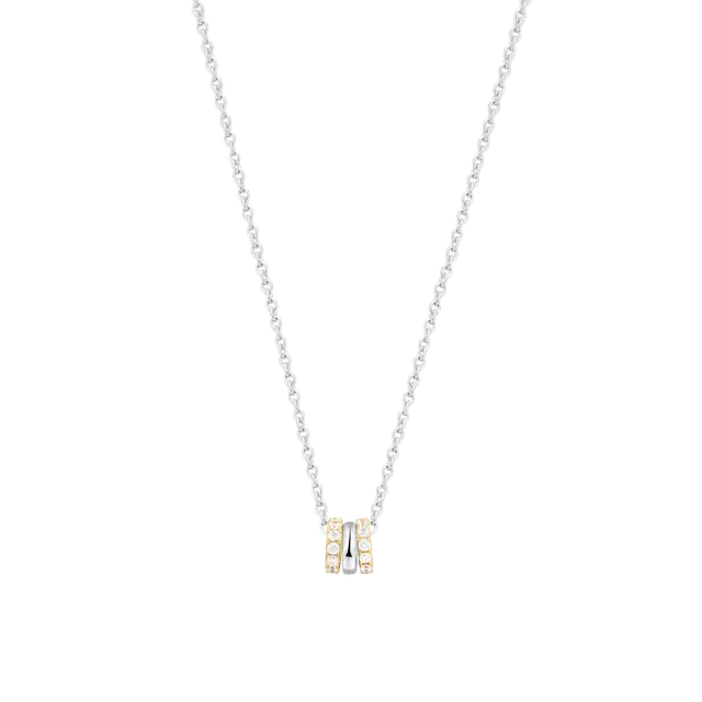 xenox-mira-halskette-925-sterlingsilber-bicolor-18k-vergoldung-mit-zirkonia image 1