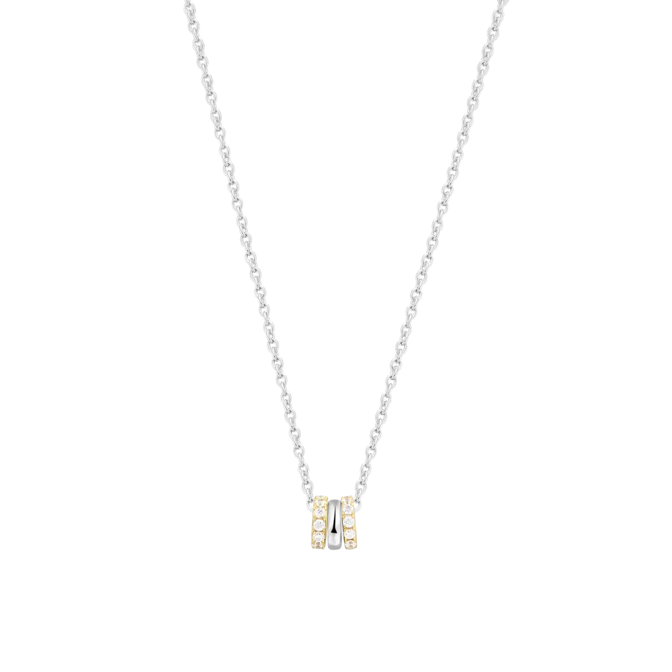 xenox-mira-halskette-925-sterlingsilber-bicolor-18k-vergoldung-mit-zirkonia image 1