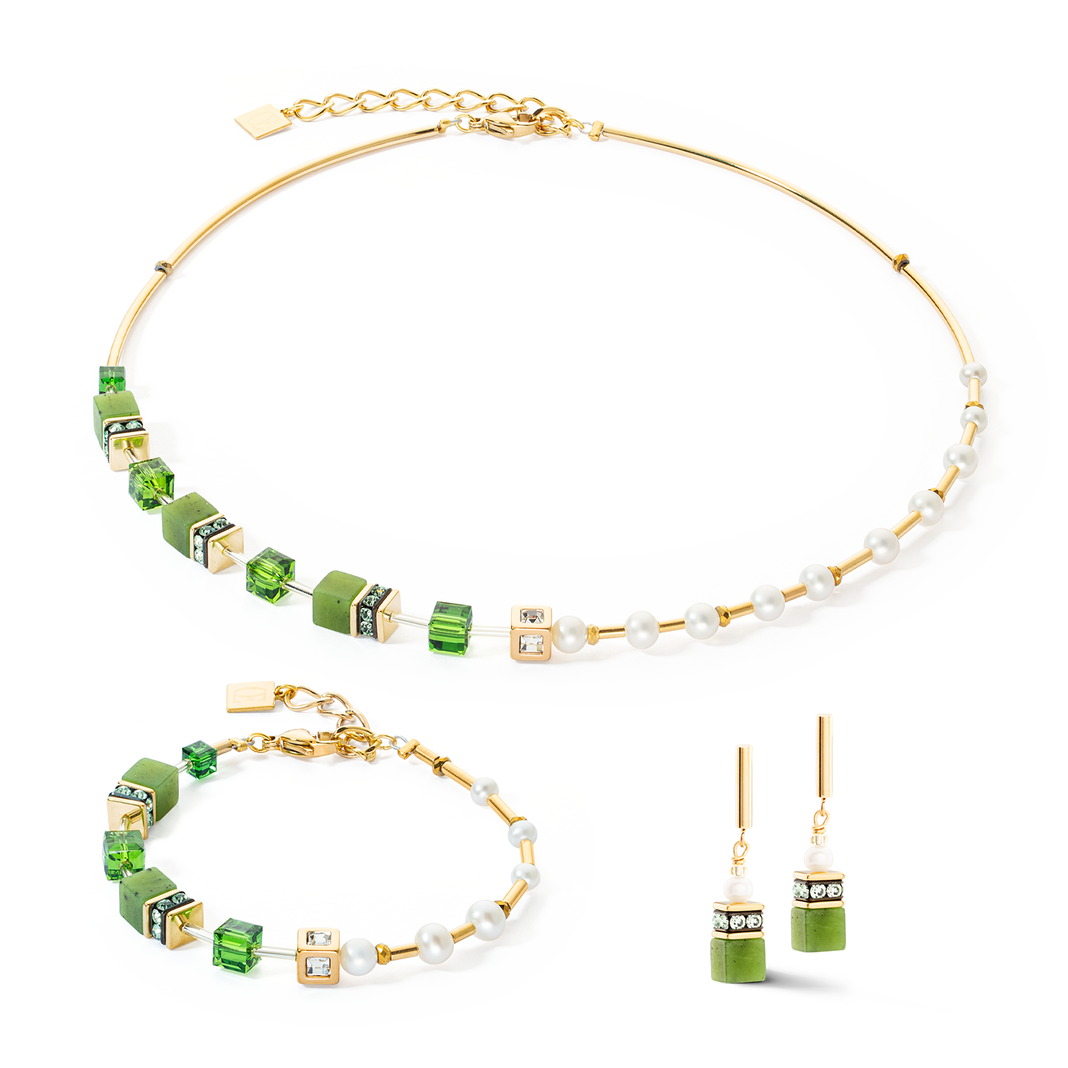 coeur-de-lion-geocube-fusion-precious-pearl-mix-halskette-gold-gr-n image 3