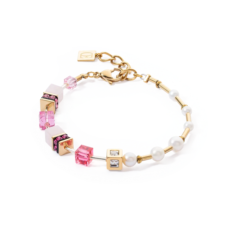 coeur-de-lion-armband-geocube-fusion-precious-pearl-mix-gold-pink image 1