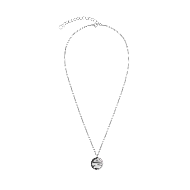 coeur-de-lion-amulett-mini-waves-halskette-silber-schwarz image 1