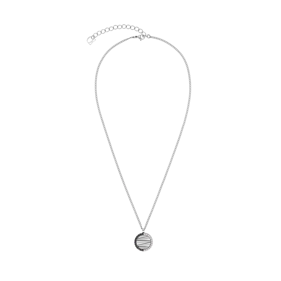 coeur-de-lion-amulett-mini-waves-halskette-silber-schwarz image 1