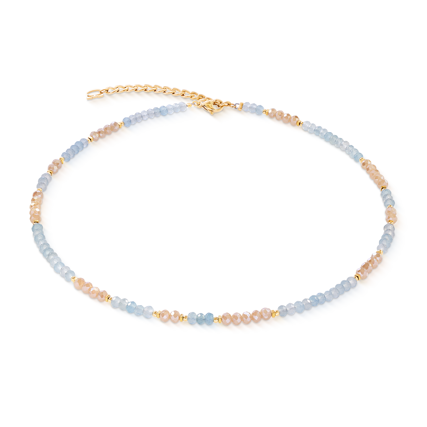 coeur-de-lion-halskette-rhythm-jade-sky-gold-aqua-42-cm image 1