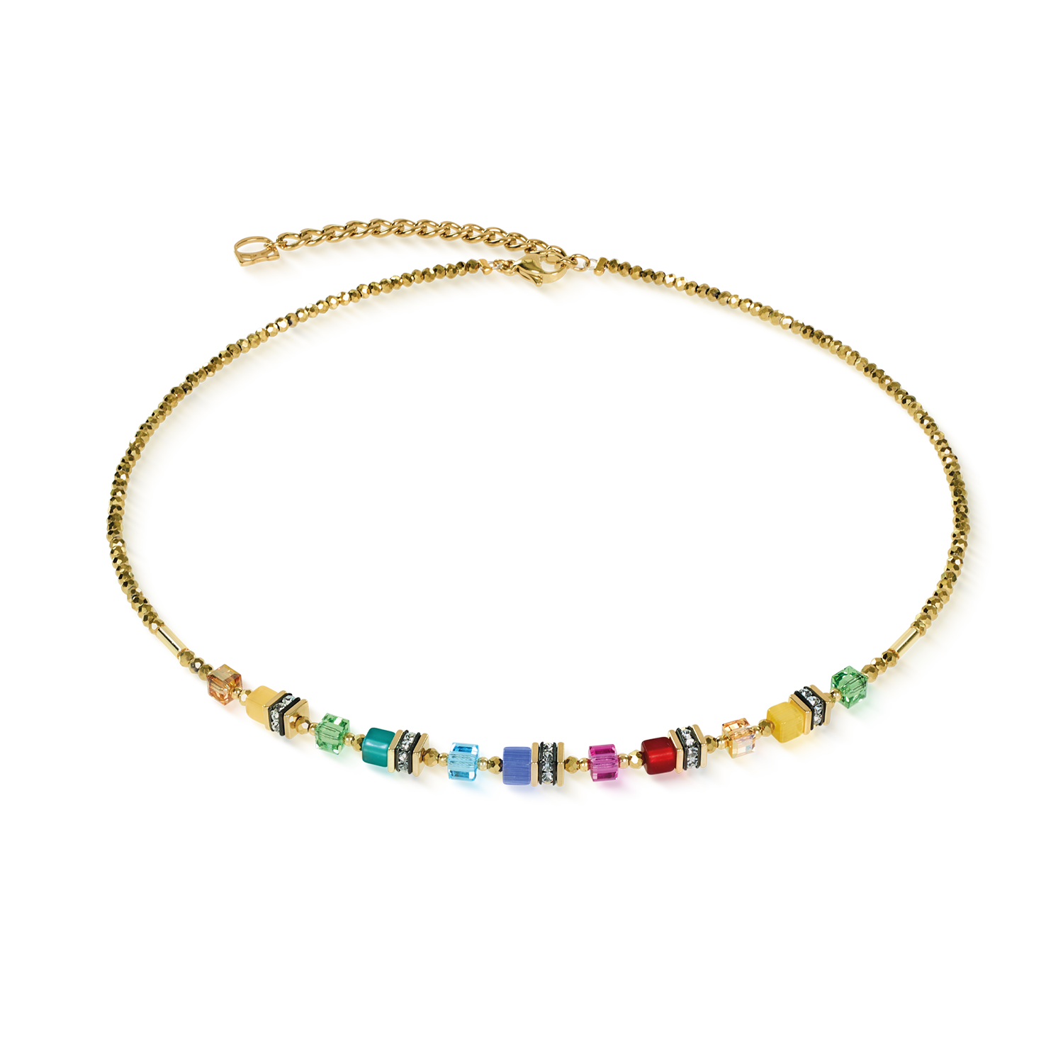 coeur-de-lion-geocube-mini-cubes-halskette-multicolor-rainbow-gold image 1