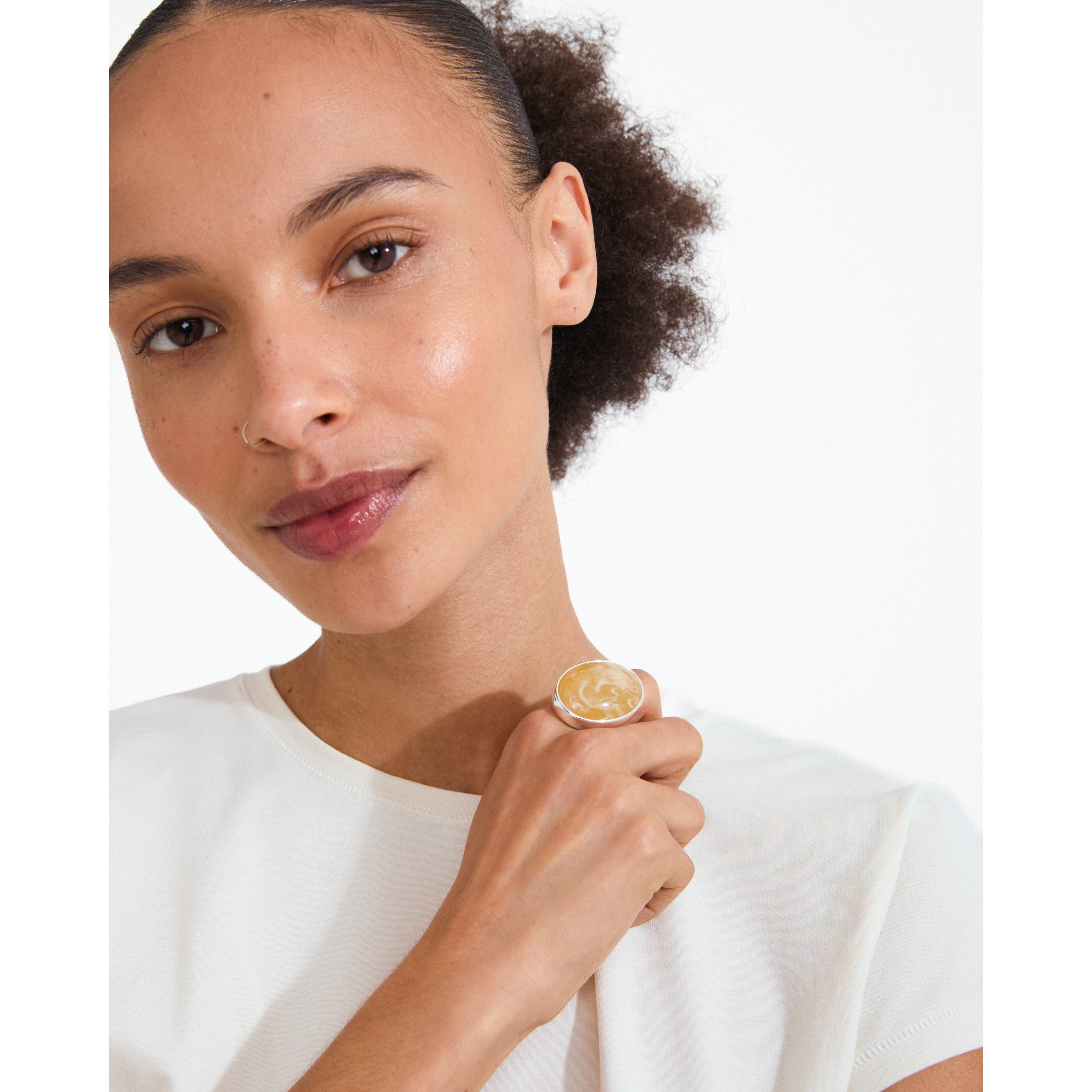 pilgrim-still-statement-ring-versilbert-mit-gelb image 2