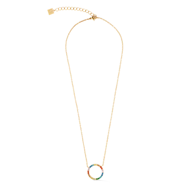coeur-de-lion-sparkling-circle-halskette-gold-multicolor-zirkonia image 1