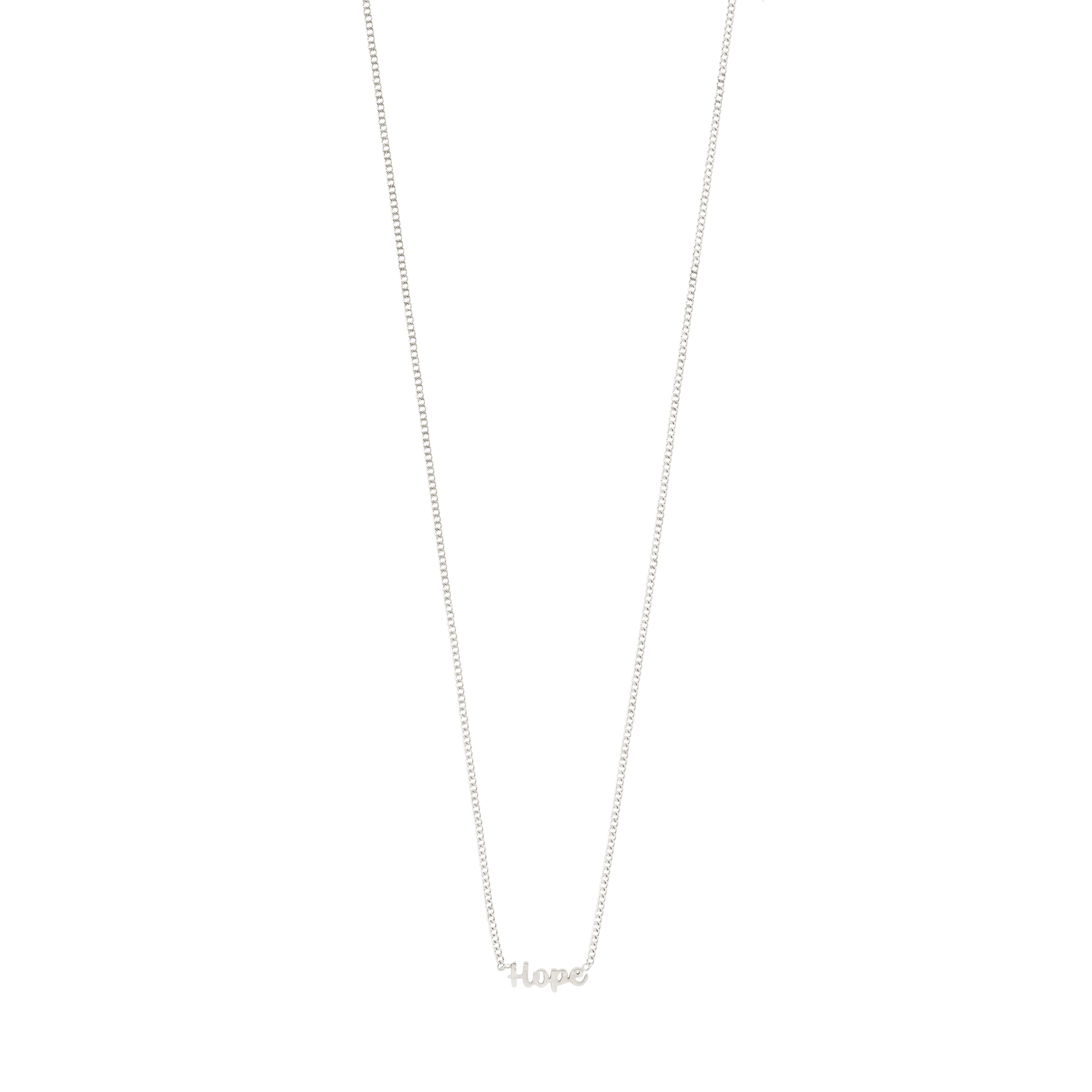 pilgrim-hope-halskette-versilbert-mit-schrift-anh-nger-38-cm-9-cm image 1