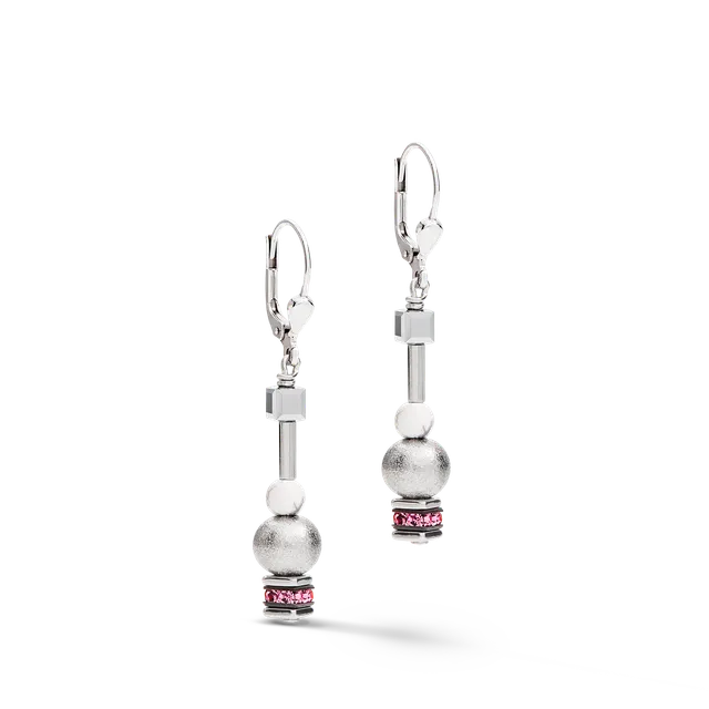 coeur-de-lion-pearls-cubes-ohrringe-silber-rosa-edelstein image 1