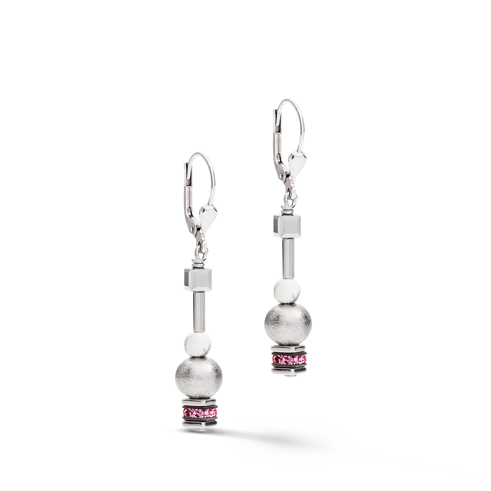 coeur-de-lion-pearls-cubes-ohrringe-silber-rosa-edelstein image 1