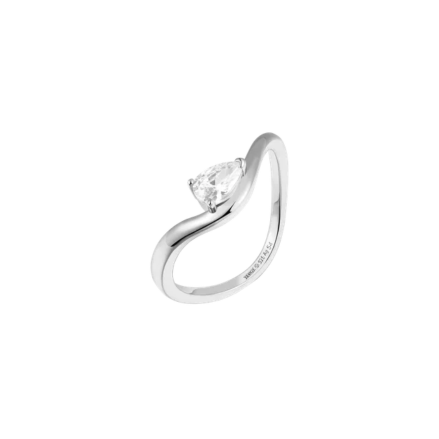xenox-halo-ring-925-sterlingsilber-rhodiniert-mit-tropfen-zirkonia image 1