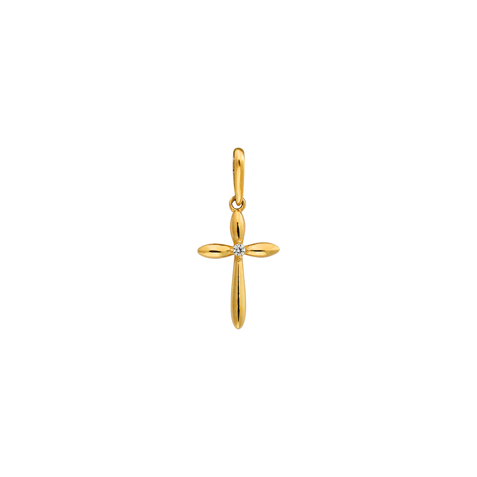 xenox-xg14k0247g-fine-kreuz-anh-nger-585-gelbgold-mit-zirkonia image 1