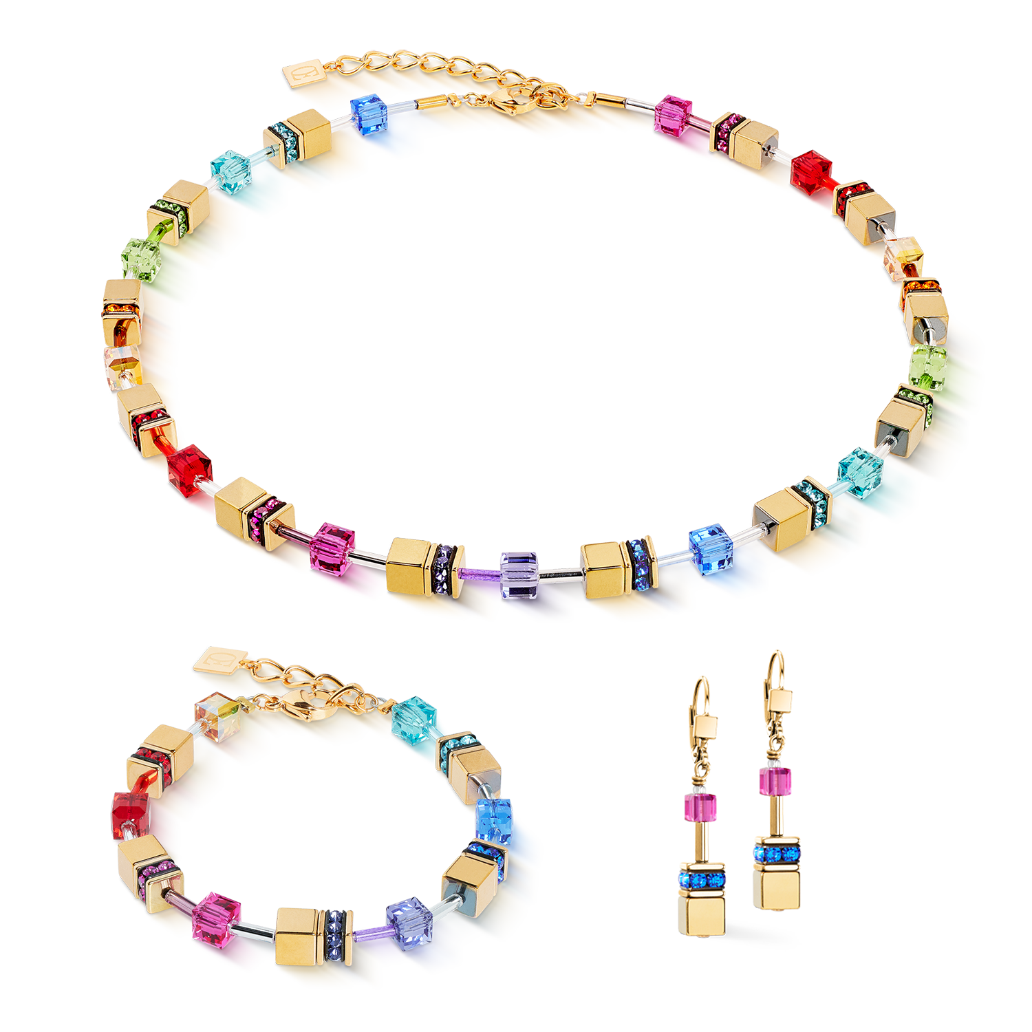 coeur-de-lion-geocube-iconic-metallic-halskette-rainbow-gold image 3