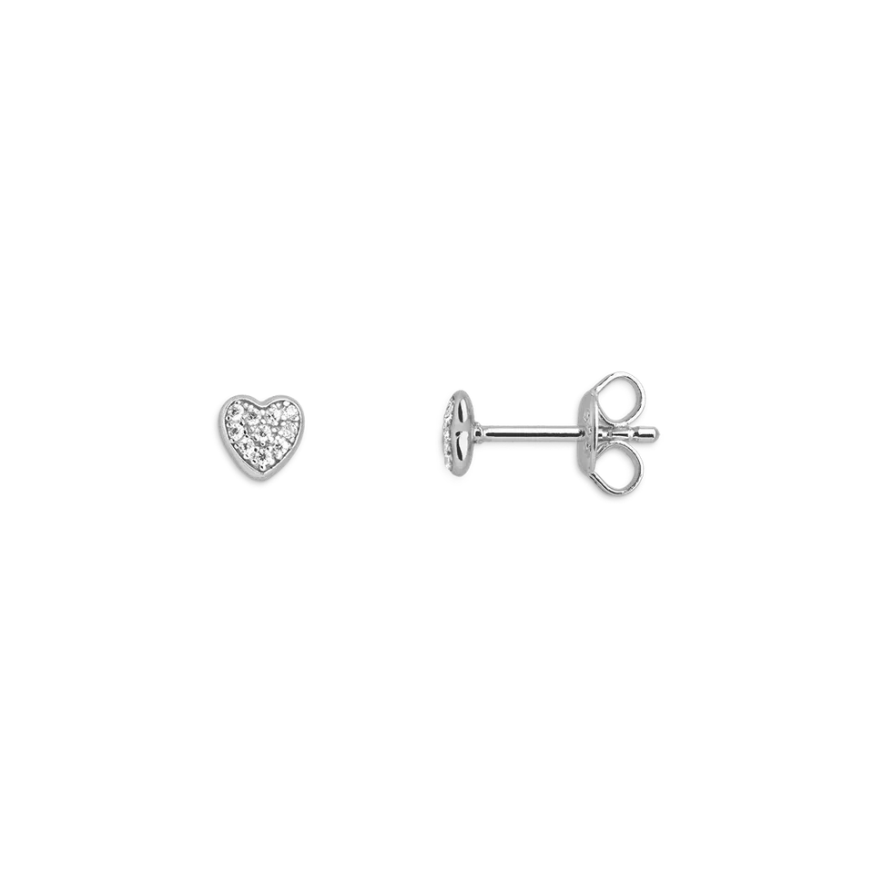 xenox-love-story-ohrringe-925-sterlingsilber-rhodiniert-herz-zirkonia image 1