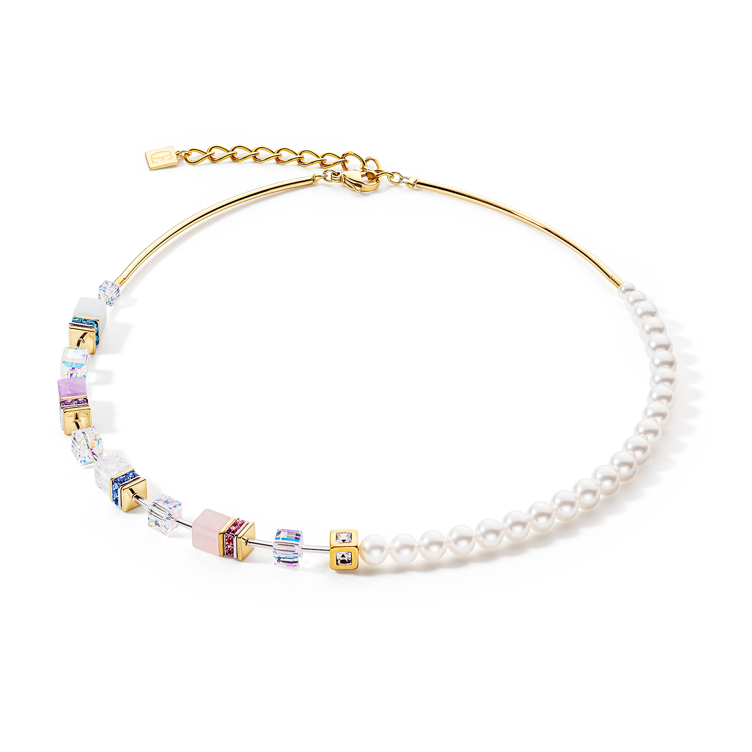 coeur-de-lion-geocube-precious-fusion-pearls-halskette-multicolor-pastell-gold image 1