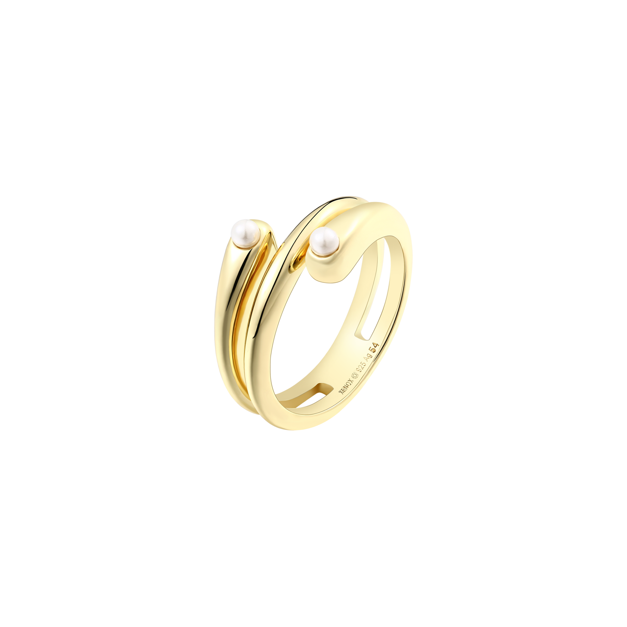 xenox-pearl-sea-ring-925-sterlingsilber-18k-vergoldung-mit-perlen image 1