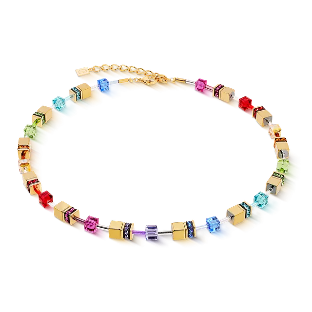 coeur-de-lion-geocube-iconic-metallic-halskette-rainbow-gold image 1