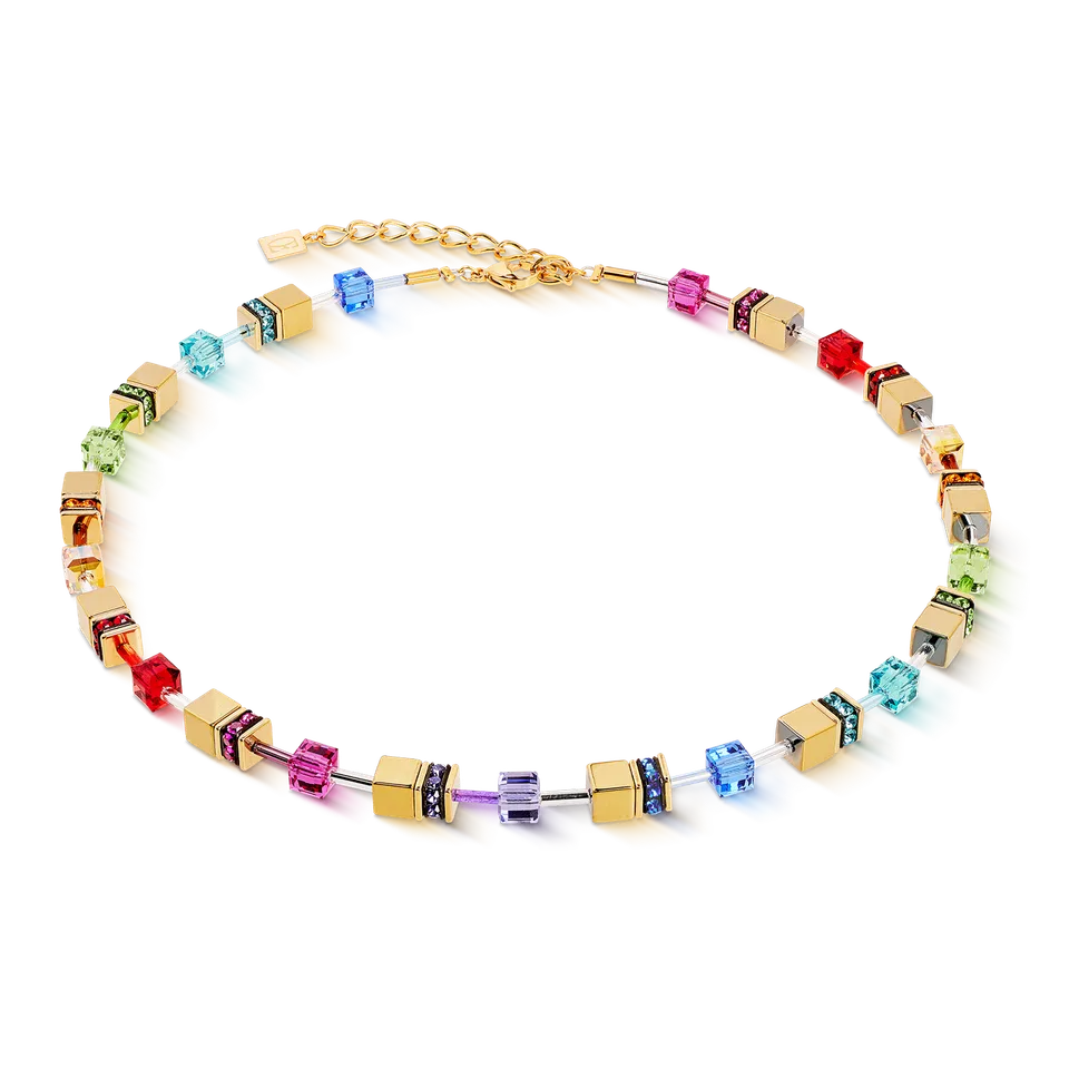 coeur-de-lion-geocube-iconic-metallic-halskette-rainbow-gold image 1