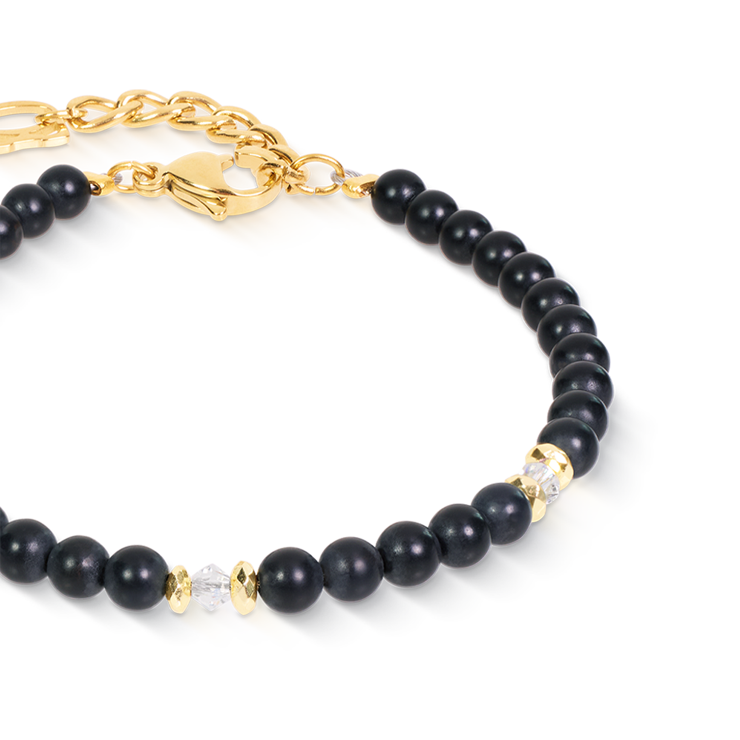 coeur-de-lion-armband-modern-icon-noir-gold-onyx-edelstahl-17-5-cm image 2