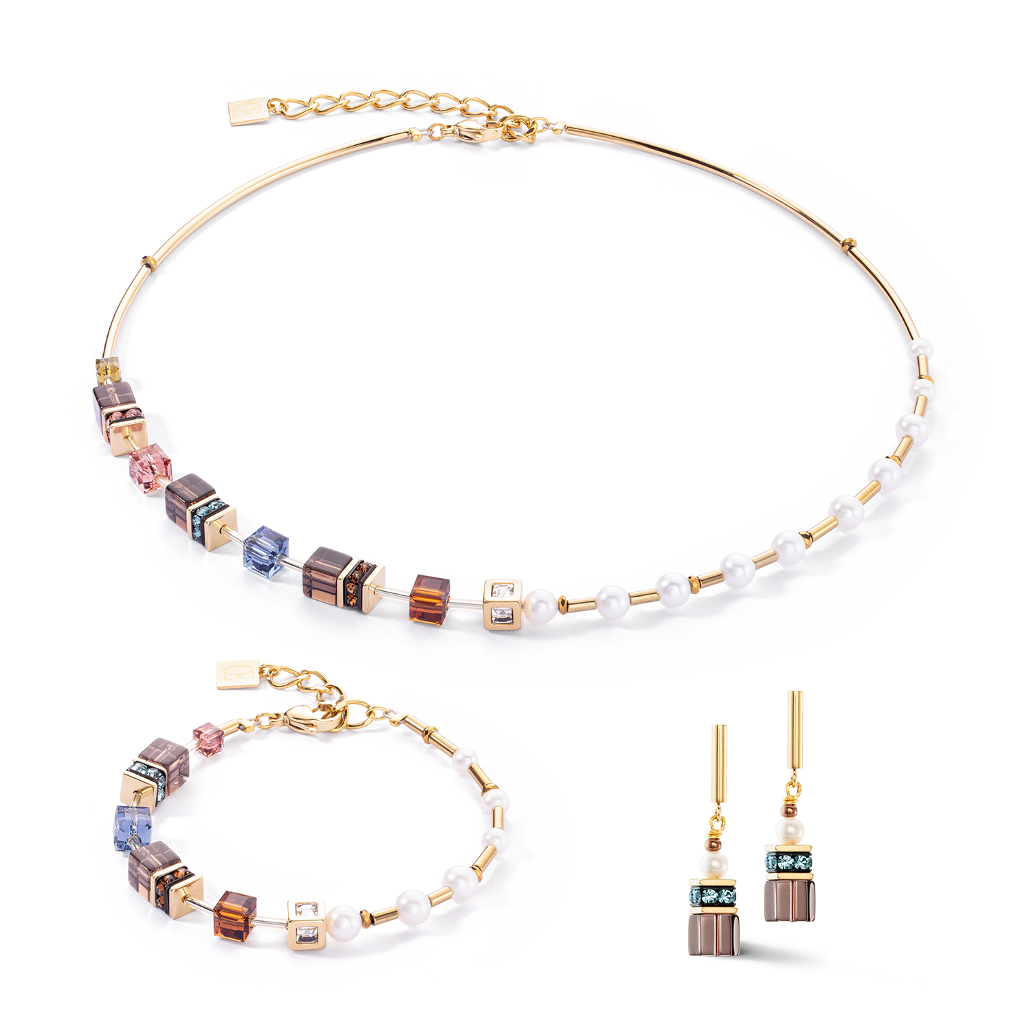 coeur-de-lion-geocube-fusion-precious-pearl-mix-halskette-gold-autumn image 3