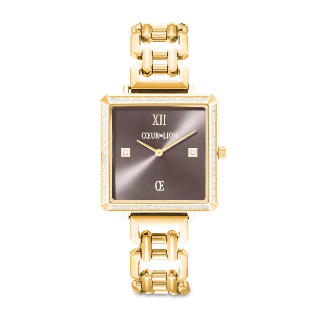coeur-de-lion-iconic-cube-sparkling-mystic-mocca-uhr-gold-statement image 1