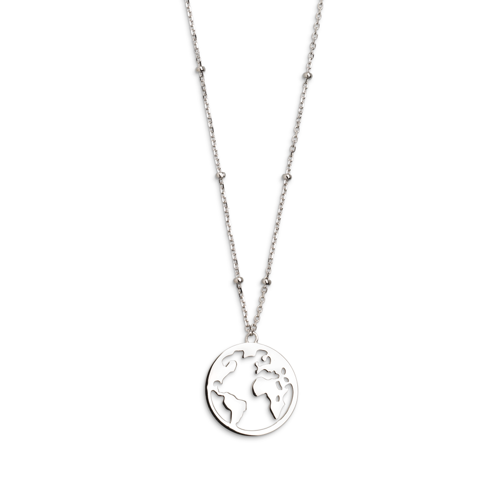 xenox-weltkugel-halskette-925-sterlingsilber-rhodiniert-xs2985 image 1