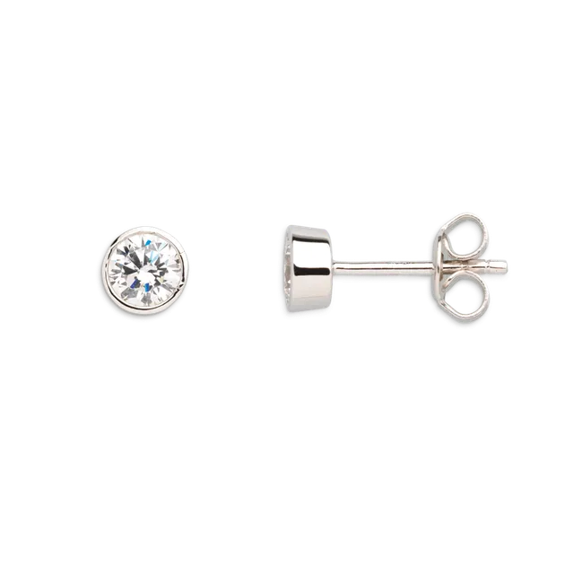xenox-zarge-ohrstecker-925-sterlingsilber-rhodiniert-mit-zirkonia-2 image 1
