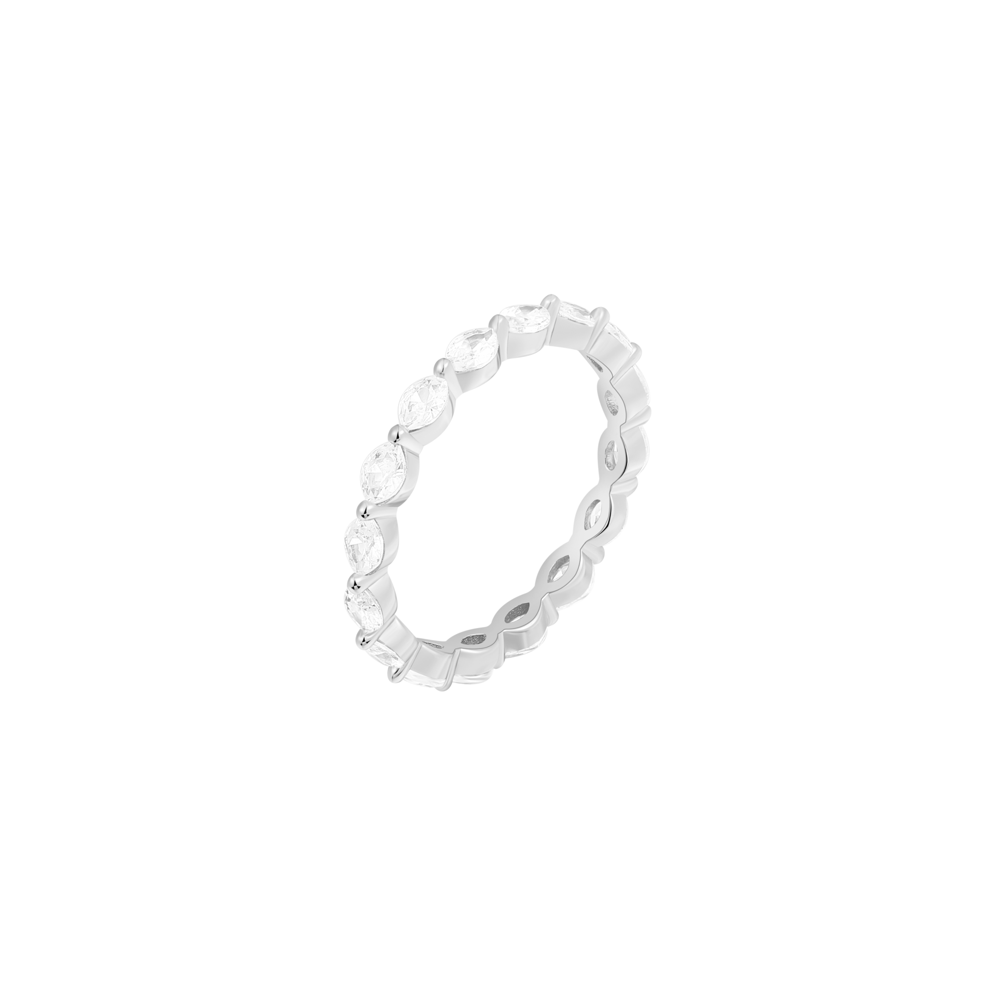 xenox-twilight-ring-925-sterlingsilber-rhodiniert-memoire-navette-zirkonia image 1