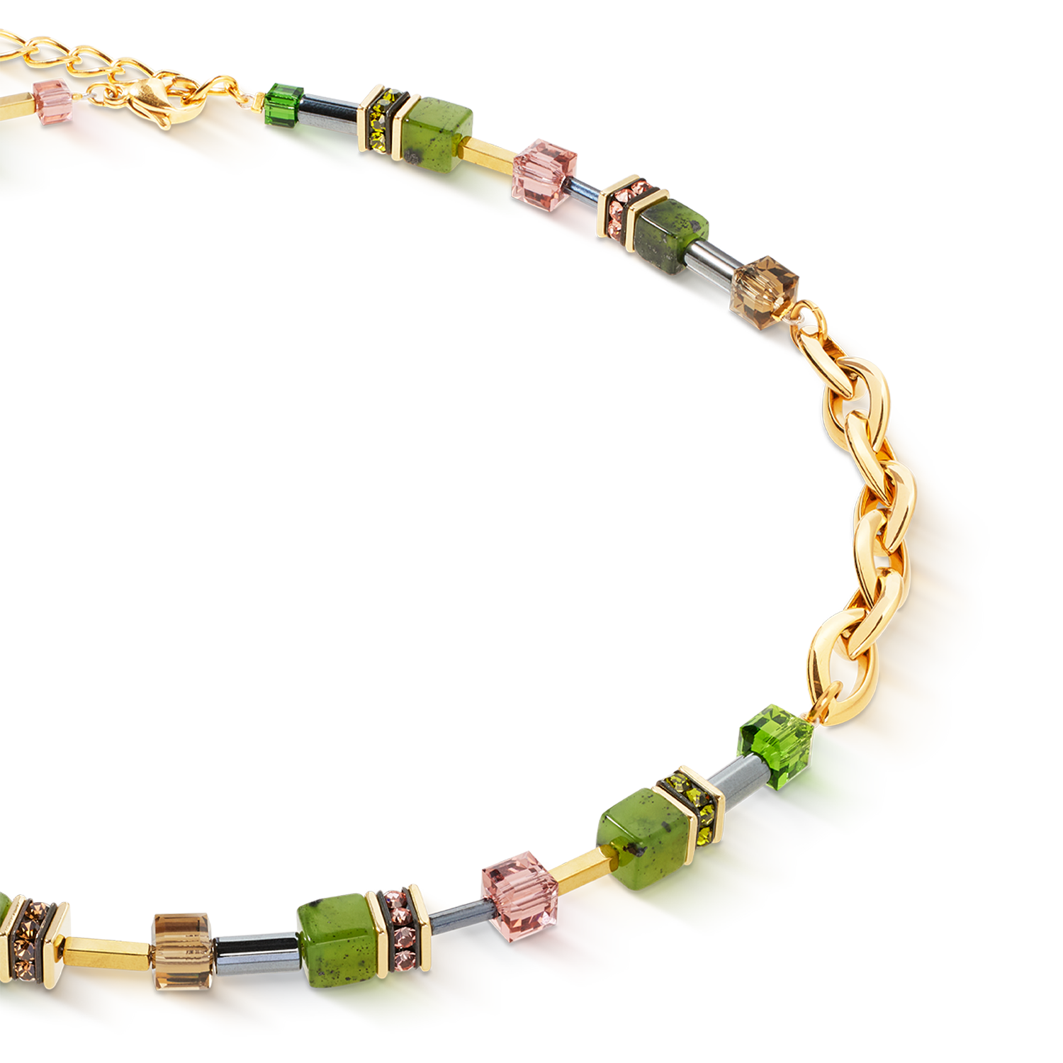 coeur-de-lion-geocube-chunky-chain-halskette-gold-gr-n image 2