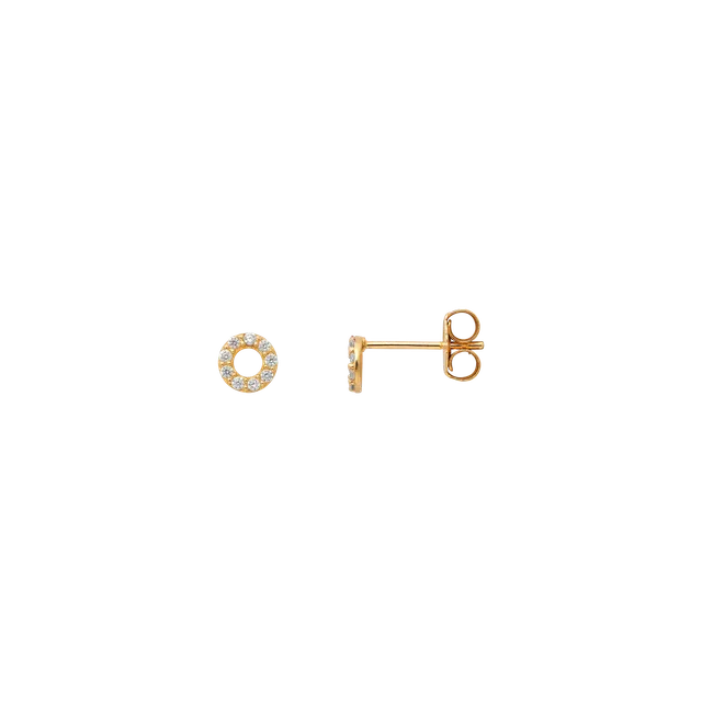 xenox-fine-circle-ohrringe-585-gelbgold-mit-zirkonia-kranz image 1