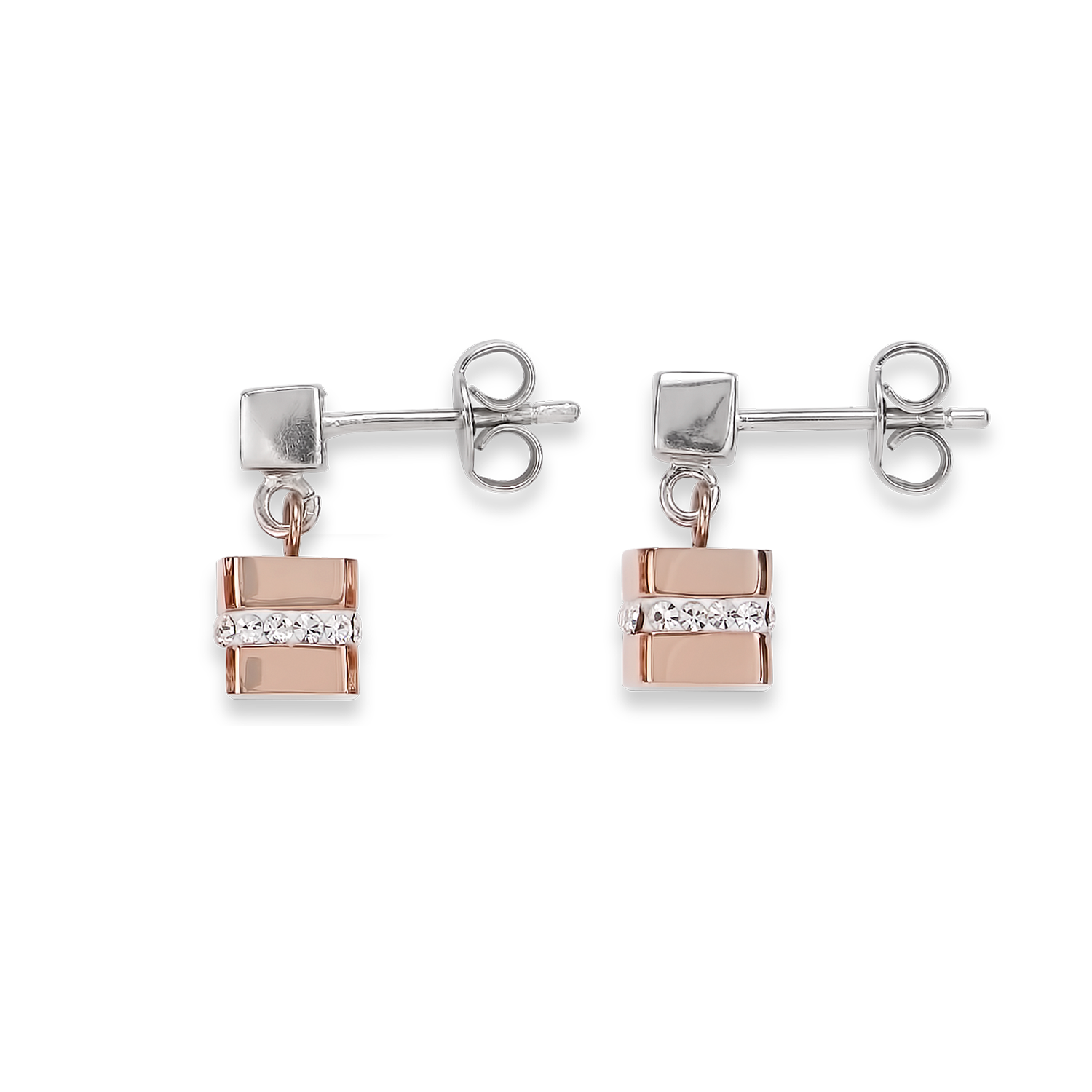 coeur-de-lion-cube-ohrstecker-ros-gold-kristall-pav-0-6-cm image 1