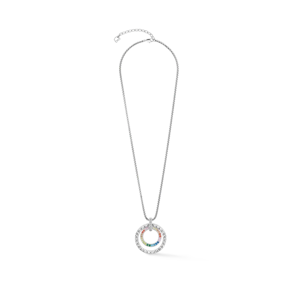 coeur-de-lion-halskette-circle-duo-multicolour-silber-35-mm image 1