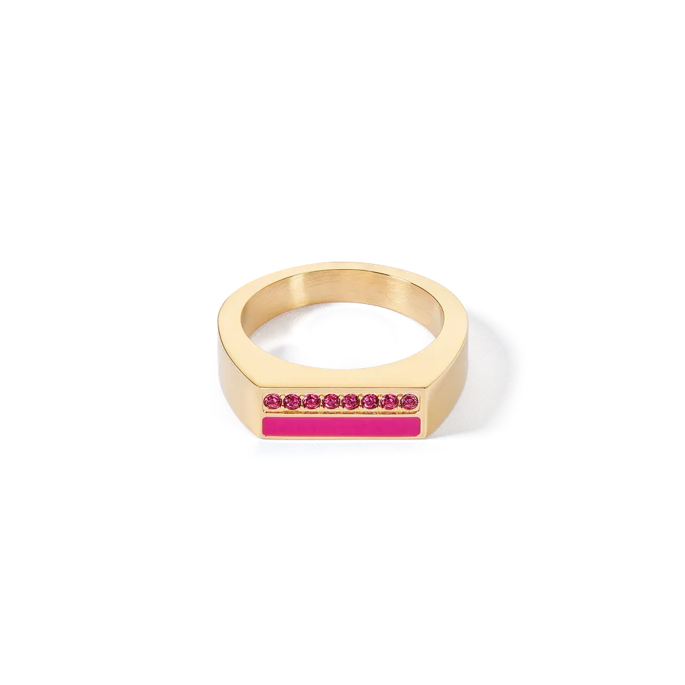 coeur-de-lion-ring-square-stripes-gold-pink image 1