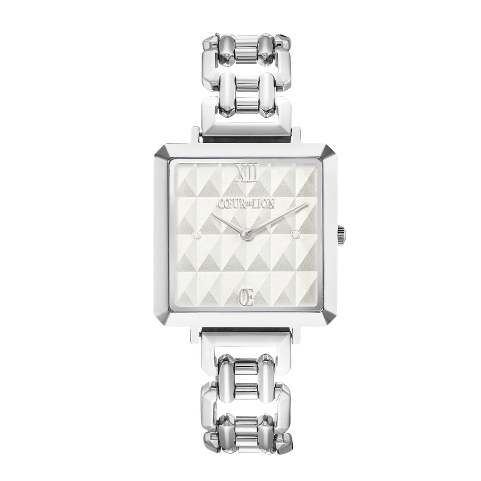 coeur-de-lion-uhr-iconic-cube-spikes-statement-silber-edelstahl image 1