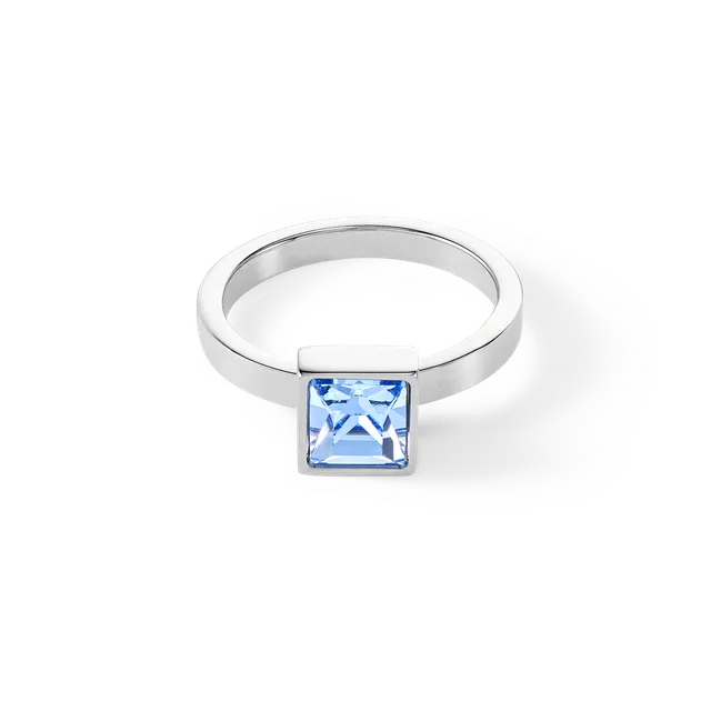 coeur-de-lion-brilliant-square-big-ring-silber-hellblau image 1
